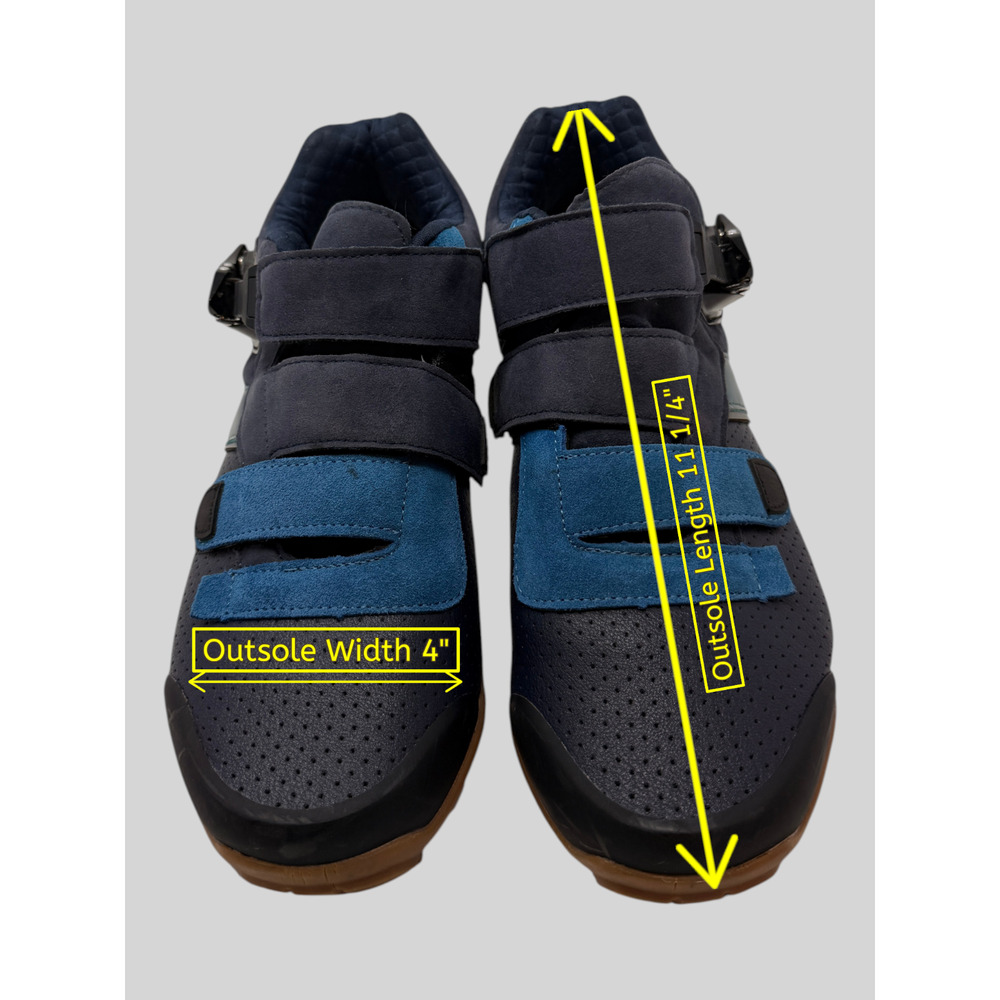Vintage Shimano Ratchet MTB Mountain Bike Shoes 42 Men 9 Women 11 Navy Blue Grey - Picture 10 of 11
